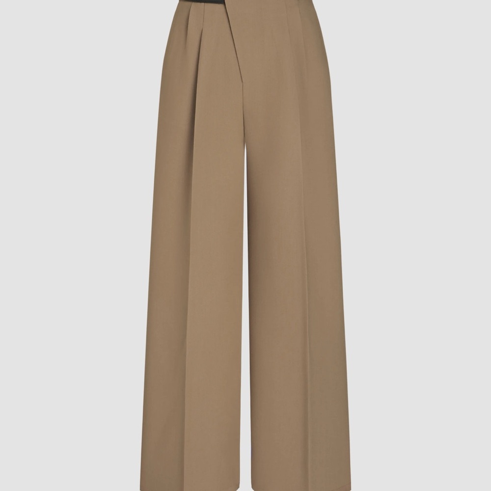 Cider Classic Tan Wide-Leg Pants